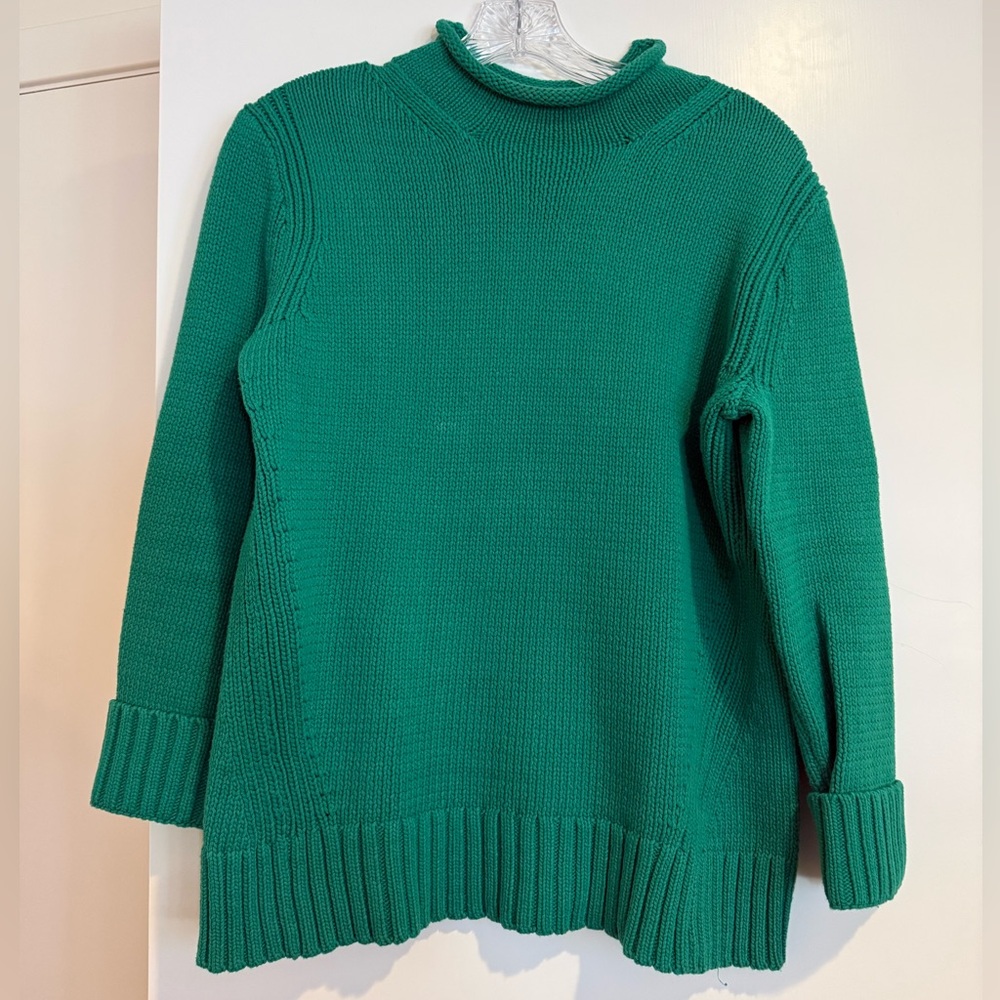 J Crew classic Green Women's Rollneck Sweater